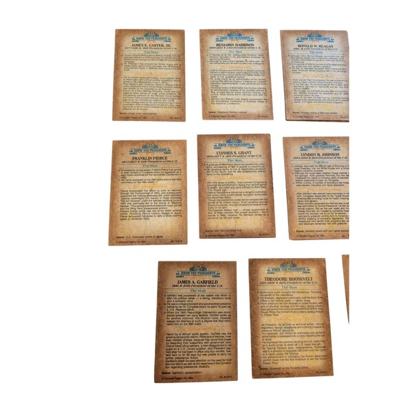 1984 Campbell Taggart Know The Presidents 27 Some Duplicates - Picture 8 of 10